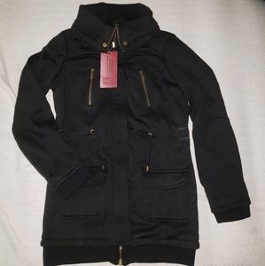 SML Yoki Black Zip-up Knit Anorak